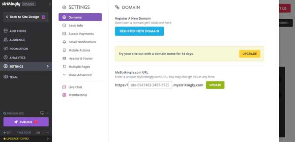 USE A STRIKINGLY DOMAIN YOU ALREADY OWN